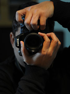 Hiding behind the DSLR